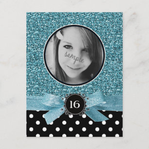 Invitation Bonbon 16 à photo parties scintillantes et de à