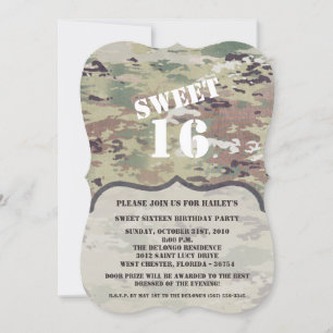 Invitation Bonbon 16 came d'uniforme de l'armée OCP Camo