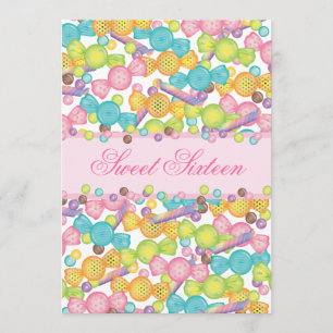 Invitation Bonbon 16 collection de seize sucreries dans le