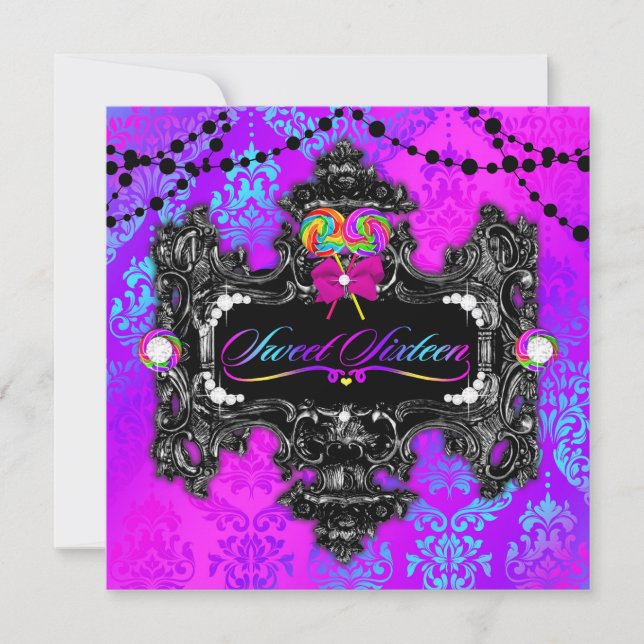 Invitation Bonbon 16 du pays des merveilles de 311 sucreries (Devant)