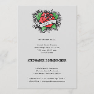 Invitation Bonbon 16 Invitaion à thème de tatouage