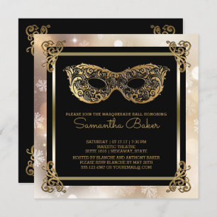 Invitation Bonbon 16 sweets sixteens Bokeh de la mascarade