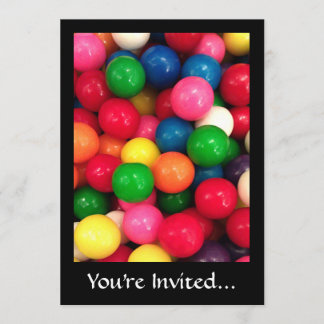 Invitation Bonbon à boule de gomme colorée