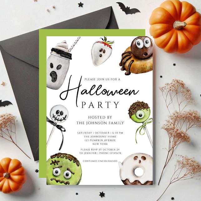Invitation Bonbon à effrayer Halloween (Cute Scary Candy Halloween Invitation)