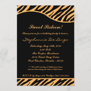 Invitation bonbon à impression du tigre 5x7 16 six