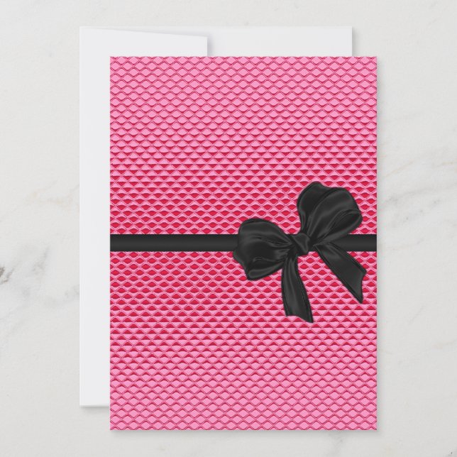Invitation Bonbon arc rose fascinant de noir de parties (Devant)
