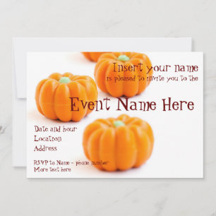 Invitation Bonbons citrouilles d'Halloween