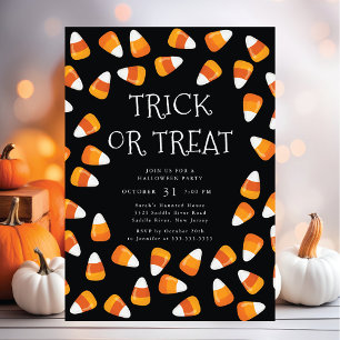 Invitation Bonbons Corn Trick ou Treat Halloween