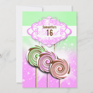 Invitation Bonbons d'anniversaire pour filles 16