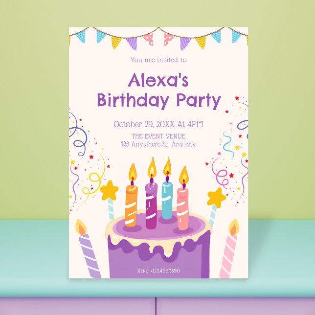 Invitation Bonbons de gâteau d'anniversaire amusants  (Créateur téléchargé)