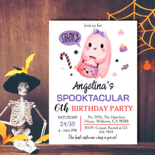 Invitation Bonbons doux et éffrayant pour fantôme 6e annivers