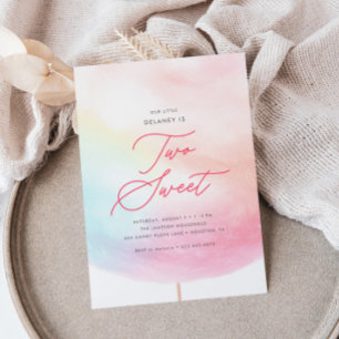 Invitation Bonbons en coton Deux sucré coloré 2e anniversaire