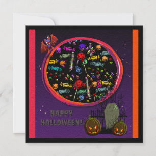 Invitation Bonbons, pierre tombale et Jack o' Lanterns