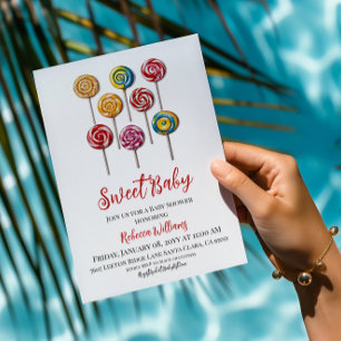 Invitation Bonbons prêts à faire des Baby showers sucrés
