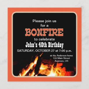 Invitation Bonfire Anniversaire de fête