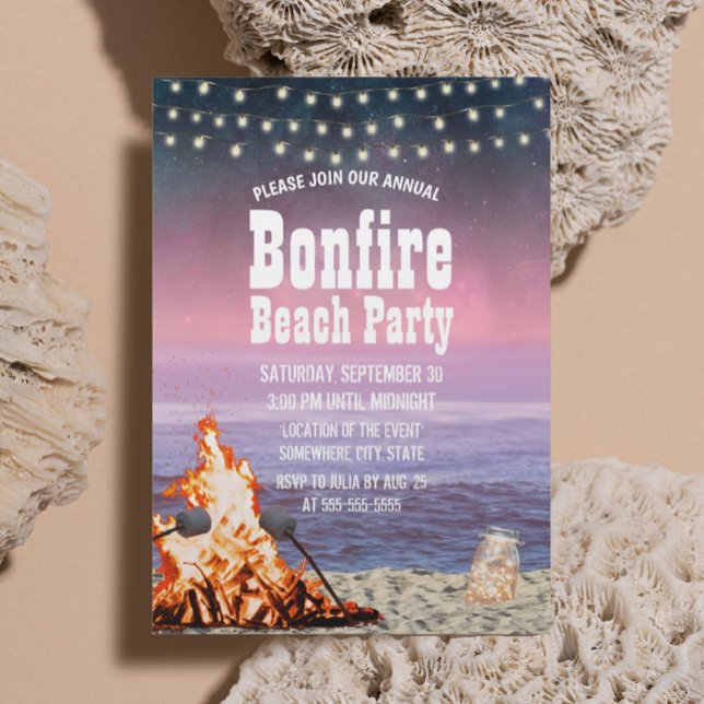 Invitation Bonfire Beach Party (Créateur téléchargé)