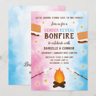 Invitation Bonfire S'more Love Baby Genre Reveillez Invitatio