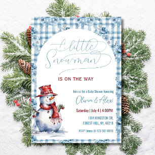 Invitation Bonhomme de neige à l'aquarelle Baby Shower pour g