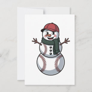 Invitation Bonhomme de neige Baseball Noël Santa Baseball Spo