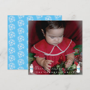 Invitation Bonhomme de neige de Noël pour bébé et enfants Pho