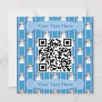Bonhomme de neige détective QR Code bleu amusant e