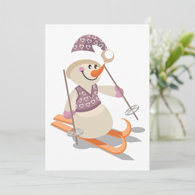 Invitation Bonhomme de neige faisant du ski (Créateur téléchargé)