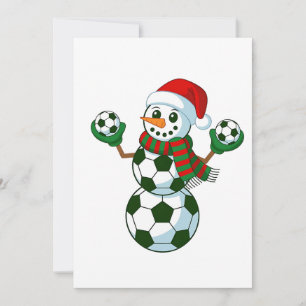 Invitation Bonhomme de neige Football Noël Amateurs de Sport