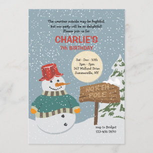 Invitation Bonhomme de Neige Pôle Nord