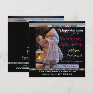 Invitation Bonhomme de neige vous cherche la nuit de Noël