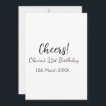 Invitation Bonjour 21e anniversaire ajouter nom date simple m<br><div class="desc">Conception</div>