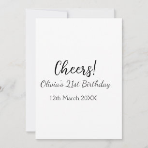 Invitation Bonjour 21e anniversaire ajouter nom date simple m