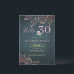 Invitation Bonjour 30 chic or marine rose 30e anniversaire fê<br><div class="desc">Luxe élégant vintage inspiré 30ème anniversaire modèle d'invitation de fête avec feuillage feuille rose, un petit bouquet de pivoine rose et script de typographie faux or sur un arrière - plan de tableau noir vieilli bleu nuit. — L'invitation convient à toutes les saisons des fêtes d'anniversaire jalons - trente, quarante,...</div>