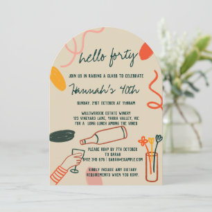 Invitation Bonjour 40 Quarty Winery Déjeuner Anniversaire