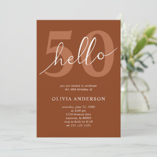 Invitation Bonjour 50 Boho Chic Terracotta Fête d'anniversair
