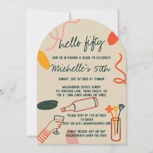 Invitation Bonjour 50 Cinquante 50e Déjeuner d'entreprise vin