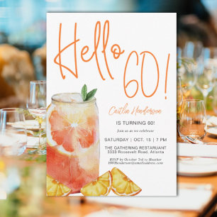 Invitation Bonjour 60 Joyeux Anniversaire Orange