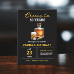 Invitation Bonjour à 50 ans Whiskey Cigar Bourbon Anniversair<br><div class="desc">Lève un verre et trinque à quatre décennies d'excellence avec notre invitation Whiskey Bourbon Anniversaire "Cheers to 50 Years" ! Ce design saisit la sophistication du whisky vieilli, avec une typographie élégante et des détails d'inspiration bourbon. Rejoignez-nous pour une nuit de bons esprits, de délicieuses bouchées et de souvenirs inoubliables...</div>