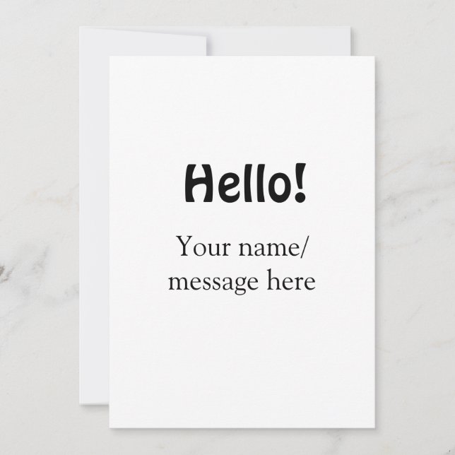 Invitation Bonjour ajouter un message de nom simple minimum é (Devant)
