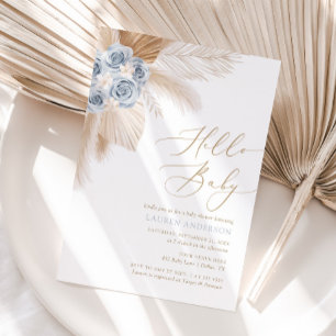 Invitation Bonjour Baby Boho Pampas Baby shower Garçon en Her