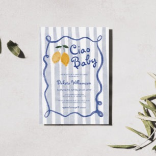 Invitation Bonjour Baby Lemon Boys Baby shower