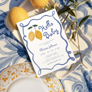 Invitation Bonjour Baby Lemon Italien Amalfi Boys Baby shower