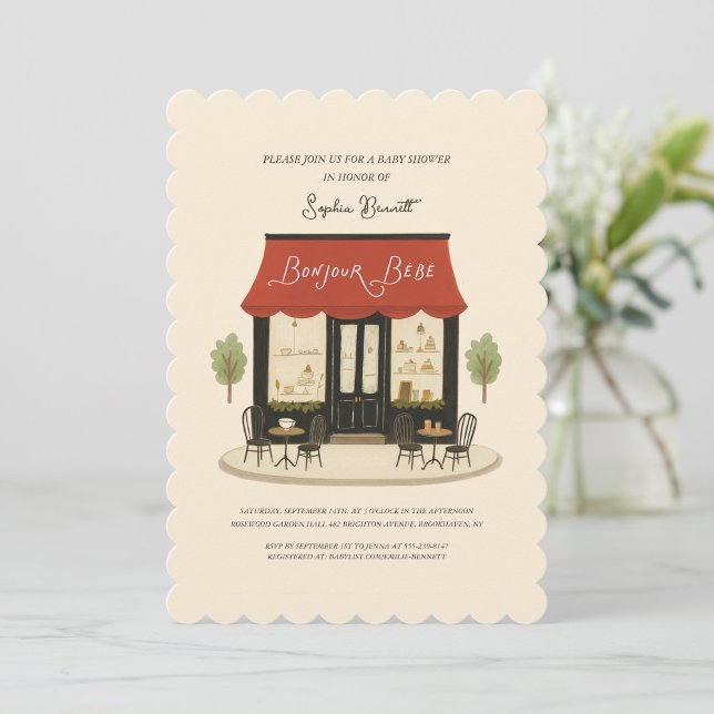 Invitation Bonjour Bebe Baby Shower  (Créateur téléchargé)