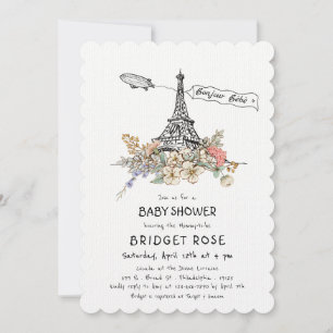 Invitation Bonjour Bebe Baby shower neutre du genre