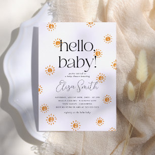 Invitation Bonjour bébé   Baby shower Sunshine Boho