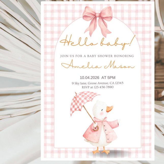 Invitation Bonjour Bébé ! Fête de Bébé Oie (Créateur téléchargé)