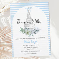 Bonjour Bebe French Paris Blue Boy Baby shower
