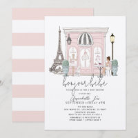 Bonjour Bébé French Paris Café Baby shower rose