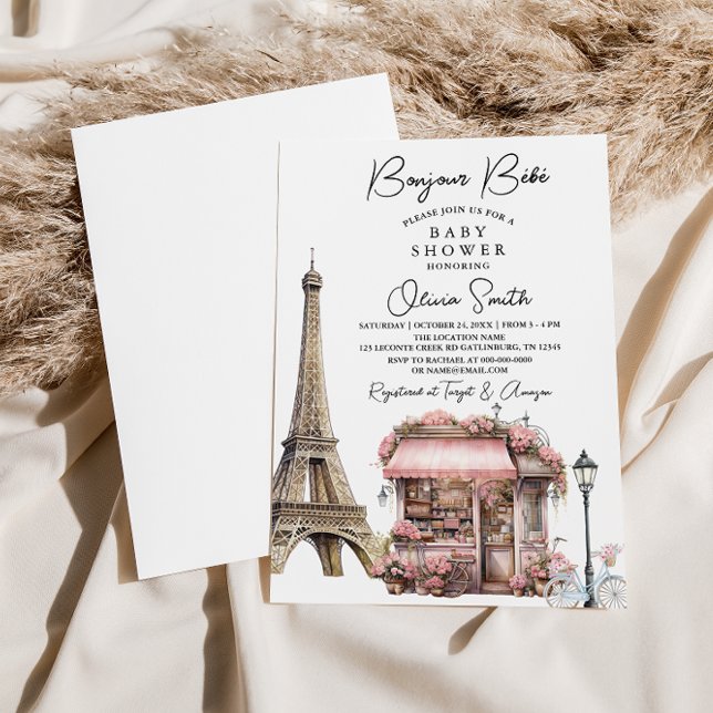 Invitation Bonjour Bébé Paris Baby shower (Créateur téléchargé)