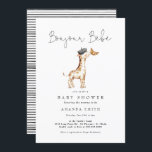 Invitation Bonjour Bebe Paris Baby shower de la Giraffe franç<br><div class="desc">Bonjour Bebe Paris French Giraffe Baby shower Invitation</div>