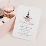 Invitation Bonjour Bebe Paris Baby shower Floral rose françai<br><div class="desc">Bonjour Bebe Paris Baby shower Floral rose français Invitation</div>